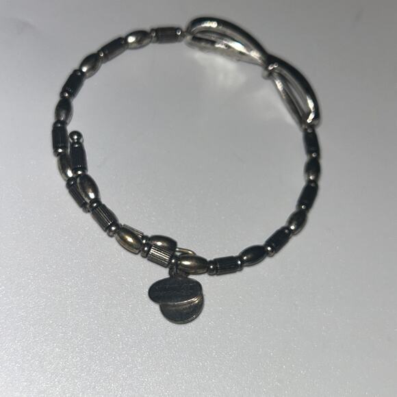 Alex and Ani Silver-Tone Bangle Bracelet Infinity Love Beaded Wrap - Picture 6 of 6